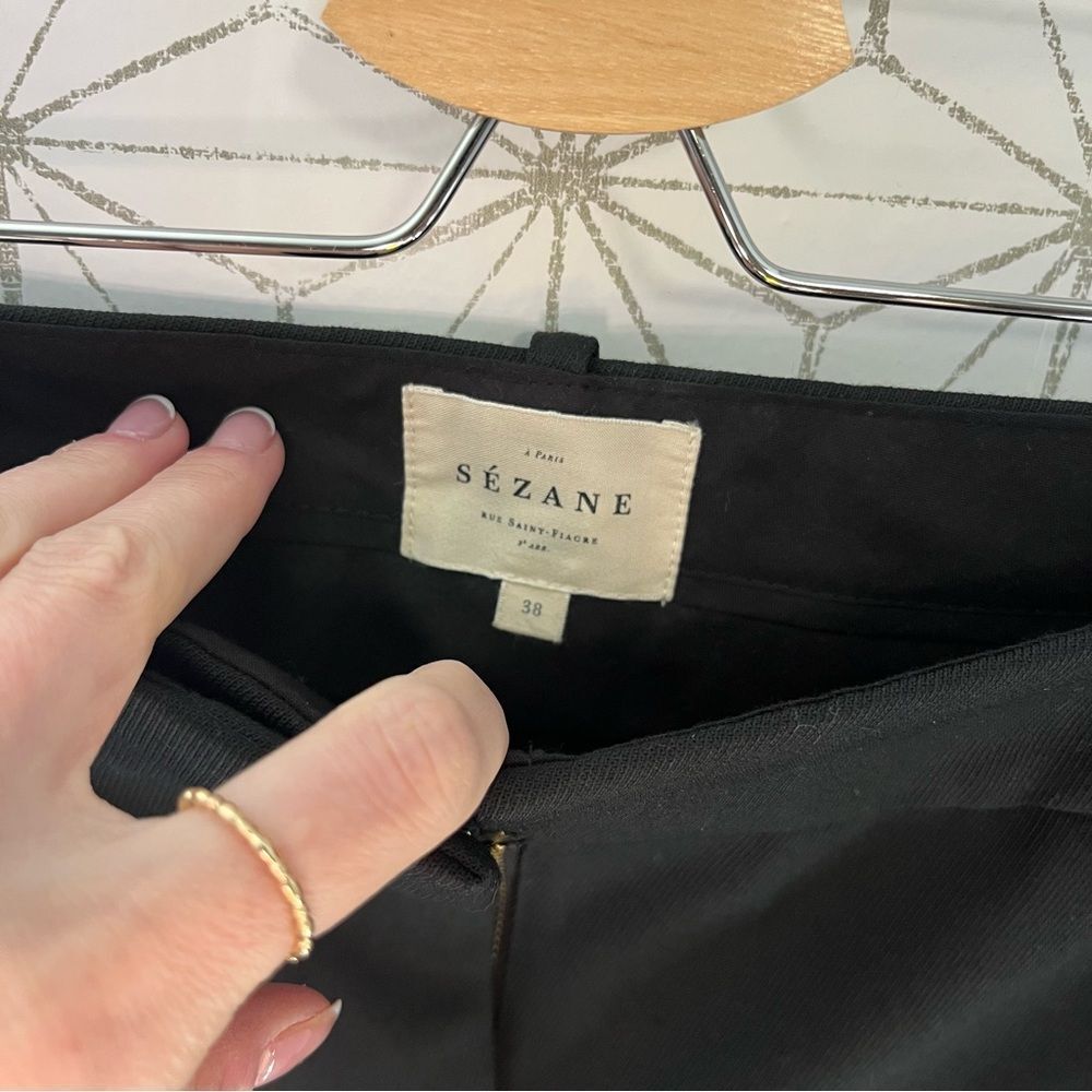 Sezane Black Twill Dress Pant - Picture 2 of 11
